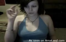 Webcam girl talking with guys and taking her clothes off