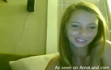 Camslut takes off her underwear on webcam