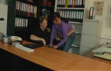 German MILF fucks in the office